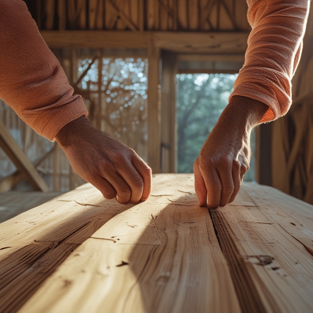 Nahaufnahme von Händen, die ein Seil greifen, Holzuntergrund, gerichtetes Licht betont Muskelkonturen und Griffspannung